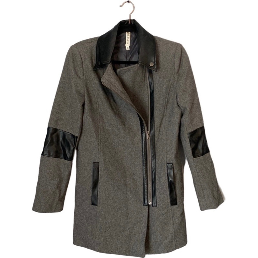 Mural Gray Coat with Black Trim